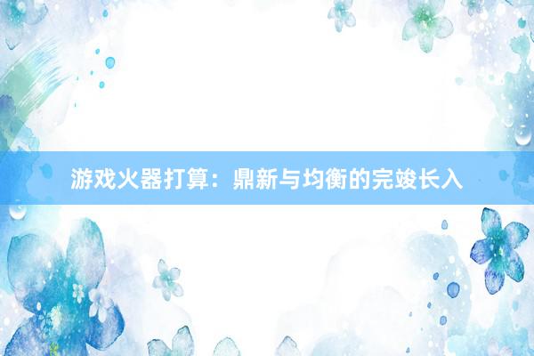 游戏火器打算：鼎新与均衡的完竣长入