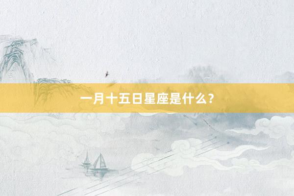 一月十五日星座是什么？